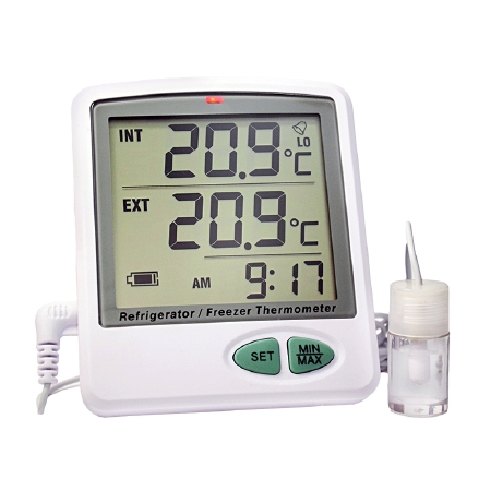 Thermometer Datalogging Refrigerator / Freezer Thermometer Thermco® Fahrenheit / Celsius 0 to +158°F  Bottle Probe Door / Wall Mount Battery Operated by Thermco Products Inc  ID ACCRT8002